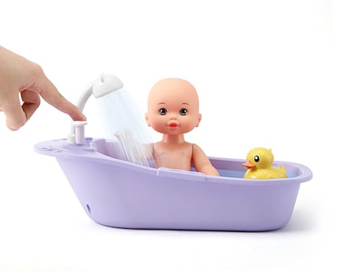 Cherub Doll 8-inch Bathtub Play Set with Pajamas and Water Spraying Shower