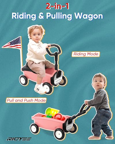 Pink Toddlers' Convertible Toy Wagon 1-3 Years