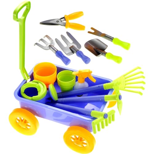 15-Piece Kids' Gardening Wagon & Tool Toy Set for Outdoor Fun