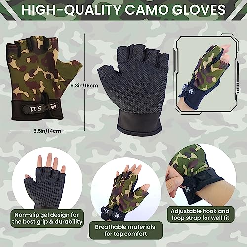 Kids Army Camouflage Costume Set - Vest, Gloves, Helmet