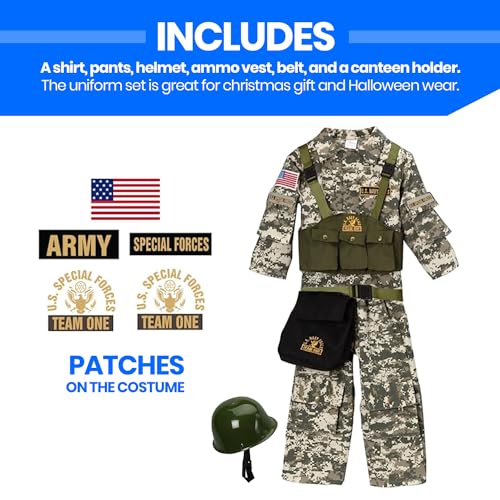 Boys Army Soldier Costume Set for Halloween