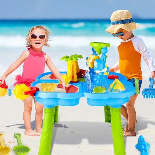 deAO Toddler and Kids Sand and Water Table - Outdoor Summer Play
