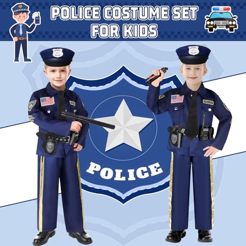 Kids Police Officer Role Play Costume Set with Backpack - Perfect Halloween Gift