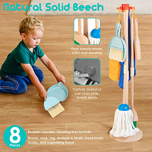 Kids' Housekeeping Play Set, 8pcs with Stand - Ages 3-6